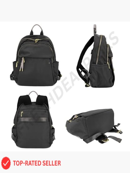 Fashion Nylon Backpack Gold Hardware Water-Resistant Daypack Laptop Work main image 6
